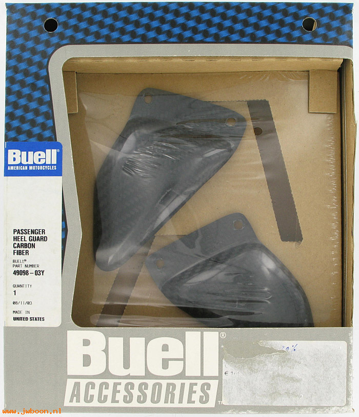   49098-03Y (49098-03Y): Carbon fiber heel protector kit - NOS - Buell XB9, XB12 '03-