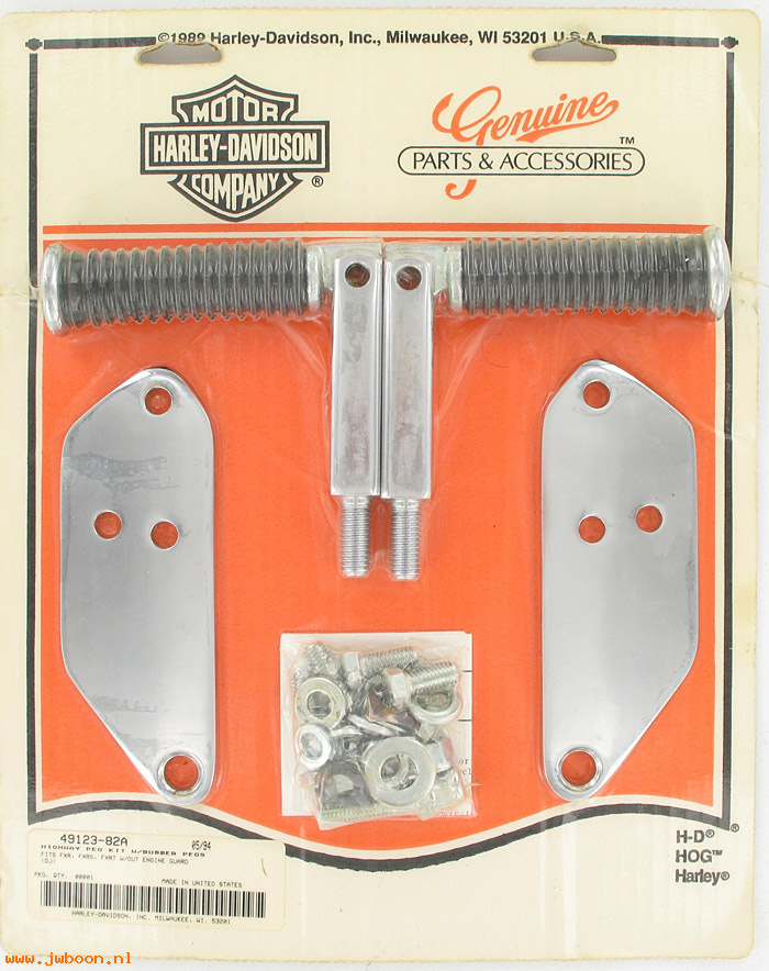   49123-82A (49123-82A): Hi-way peg kit with rubber pegs - NOS - FXLR, FXR/T/S '82-'94