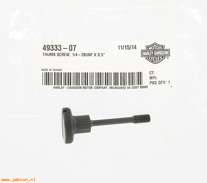   49333-07 (49333-07): Thumb screw, detachable fairing lowers - 1/4"-28 - NOS