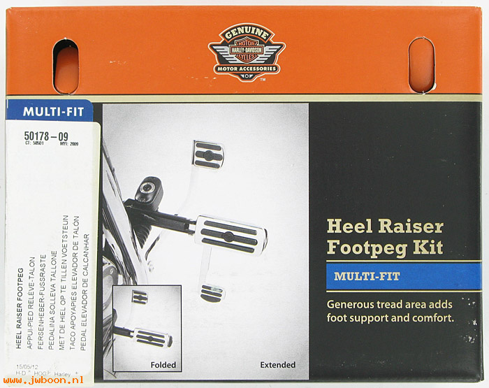   50178-09 (50178-09): Heel raiser footpeg kit - NOS - V-rod. Sportster XL. Softail