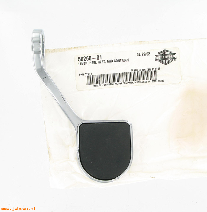   50266-01 (50266-01): Lever - heel rest, mid-controls - right - NOS - FXD, Dyna