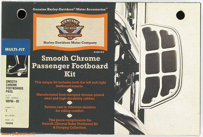   50296-02 (50296-02): Passenger footboards - smooth chrome - NOS - Touring