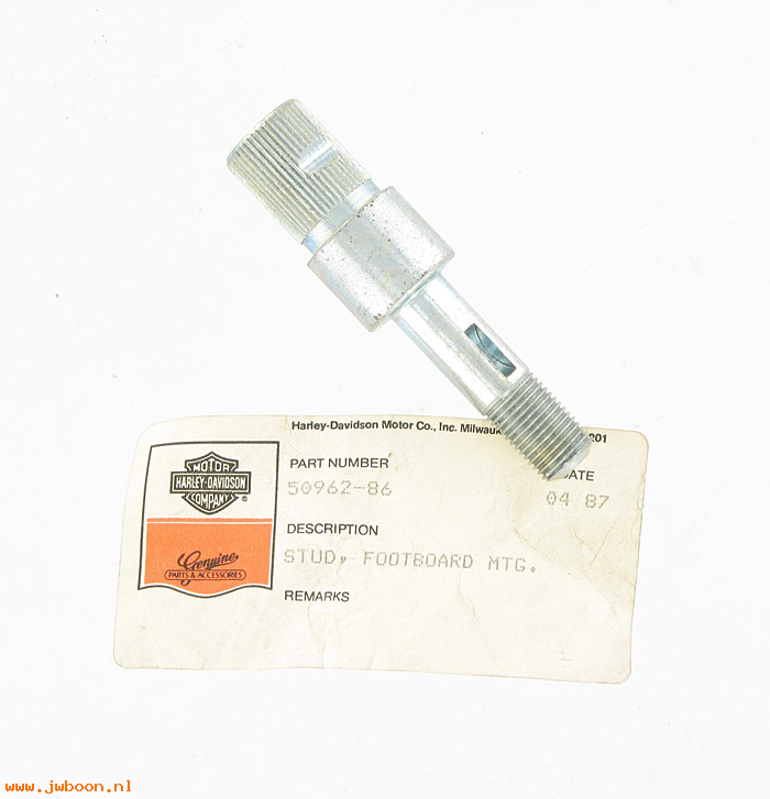   50962-86 (50962-86): Stud - footboard mounting - left - NOS - FXRD late'86