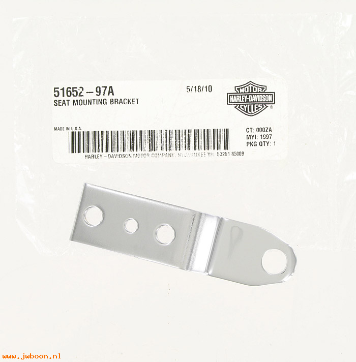   51652-97A (51652-97A): Bracket, seat mounting - NOS - Sportster XL's