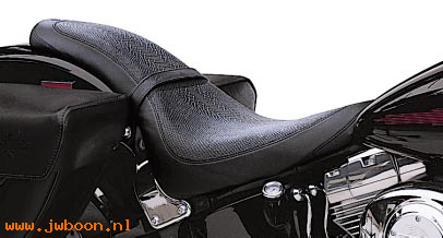   51910-00 (51910-00): Custom seat with snakeskin print - bar & shield - NOS - Softail