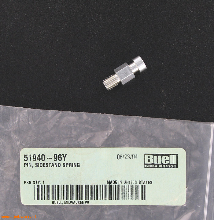   51940-96Y (51940-96Y): Pin - sidestand spring - NOS - Buell '97-'02