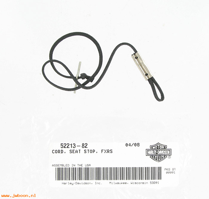   52213-82 (52213-82): Lanyard / Cord, seat stop - NOS - FXR/S/T/D, FXLR '82-'94