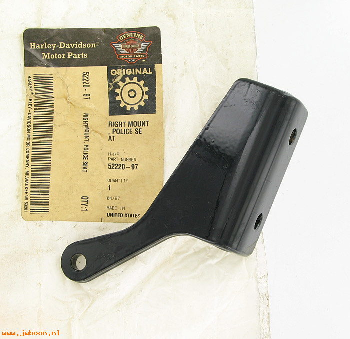   52220-97 (52220-97): Right mount, police seat - NOS - FLHP Road King Police. FLHTP