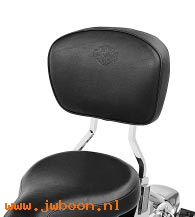   52350-97 (52350-97): Bucket passenger backrest pad, Bar & Shield logo,NOS, FLSTC,FXSTC