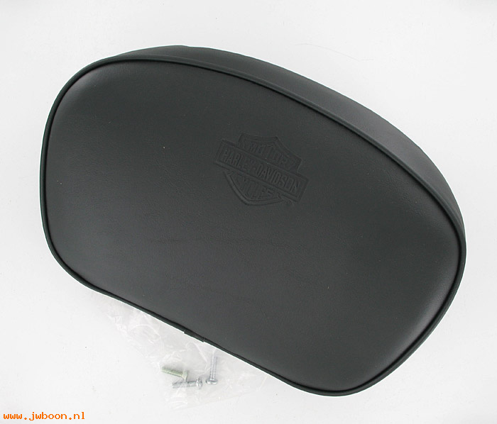  52350-97 (52350-97): Bucket passenger backrest pad, Bar & Shield logo,NOS, FLSTC,FXSTC