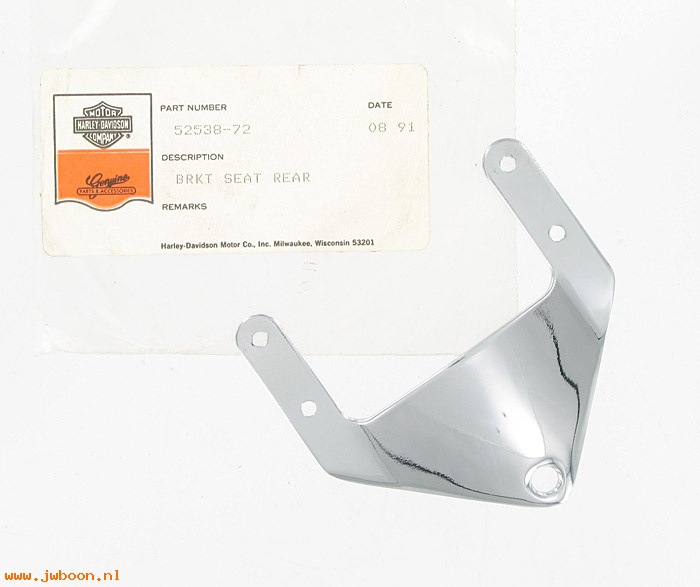   52538-72 (52538-72): Seat bracket, rear - NOS - Super Glide FX,FXE,FXS 72-79.FXE 80-84