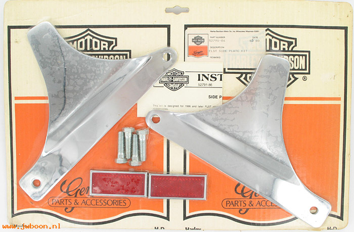   52791-86 (52791-86): Sissy bar side plate kit - NOS - Heritage Softail FLST '86 1/2