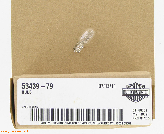   53439-79 (53439-79): Bulb, luggage box side light/fender tip/speedometer NOS-FL,FX,XL