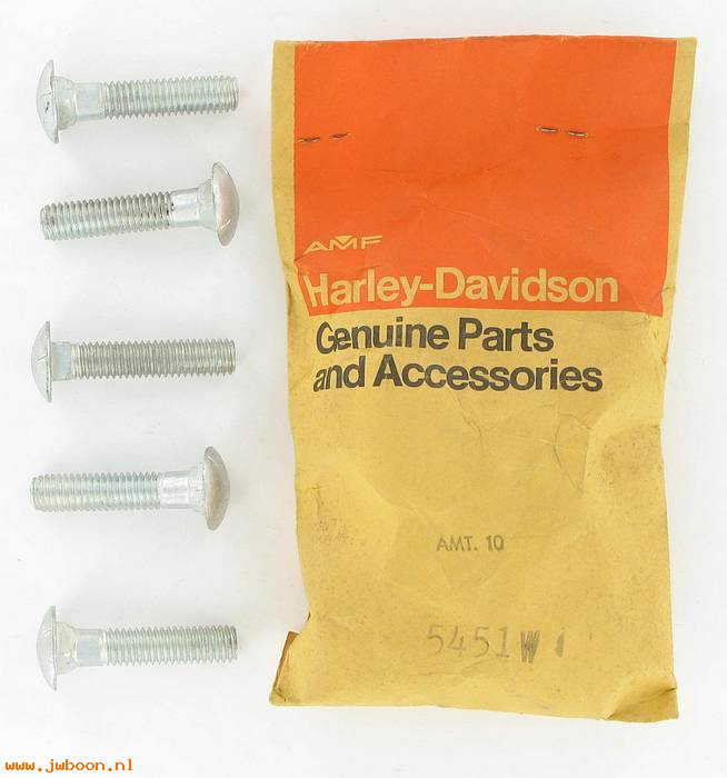       5451W (    5451W): Carriage bolt, 3/8"-16 x 1-3/4" - NOS - Snowmobile, AMF Harley-D