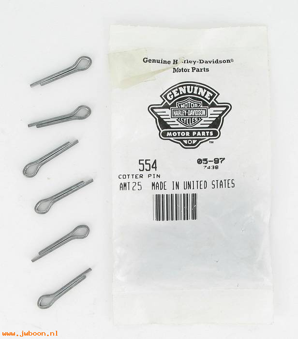        554 (     554): Cotter pin, 1/8" x 7/8" NOS - Sportster XL,FXR,Golf car, in stock