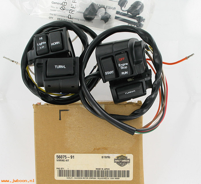   56075-91 (56075-91): Handlebar switches & longer than std. wiring - NOS - XL883 86-95