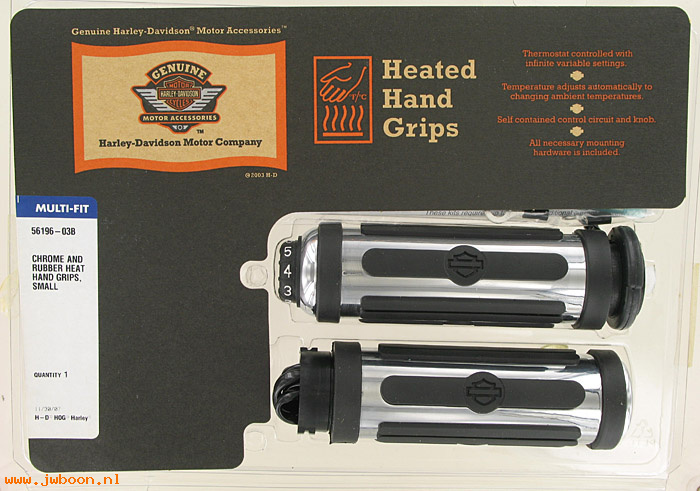   56196-03B (56196-03B): Heated handlebar grips, small - chrome and rubber - NOS - XL, FX