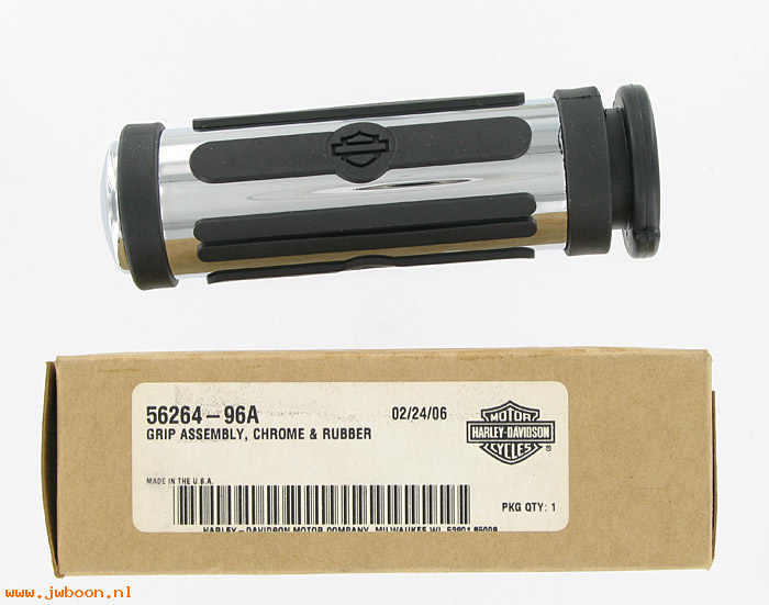   56264-96A (56264-96A): H.bar grip,left - chr & rubber 1.66" O.D. NOS, V-rod.XL.FXD.Touri