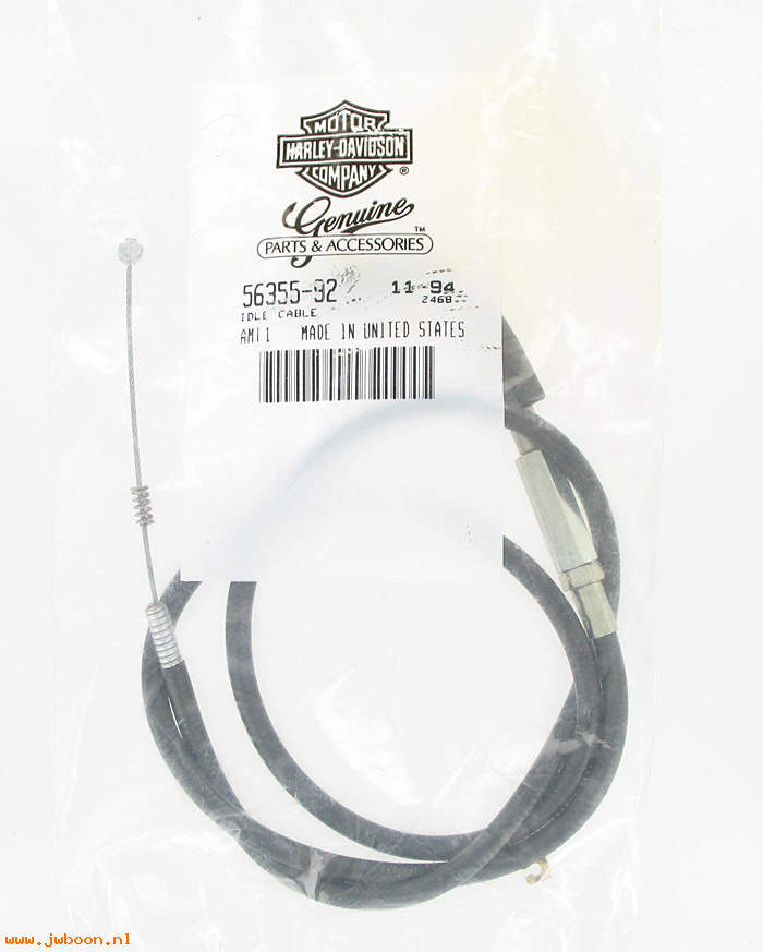   56355-92 (56355-92): Idle control cable - NOS - FXD, Dyna 92-95, Super Glide,Low Rider