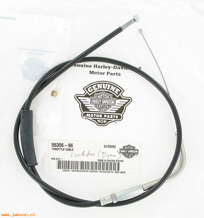   56356-96 (56356-96): Throttle cable - NOS - FXD, Dyna '96-'05. Super Glide, Low Rider