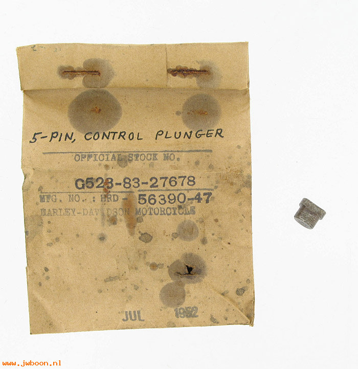   56390-47 (56390-47): Carburetor control plunger pin/pin, cable plunger - NOS - K,S,ST