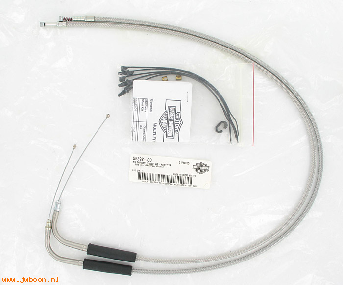   56392-03 (56392-03): Stainless steel, braided,throttle/idle cable kit - NOS - FLSTC/F