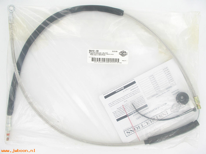   56413-03 (56413-03): Stainless steel, braided, clutch cable, NOS - Softail.FXD.Touring