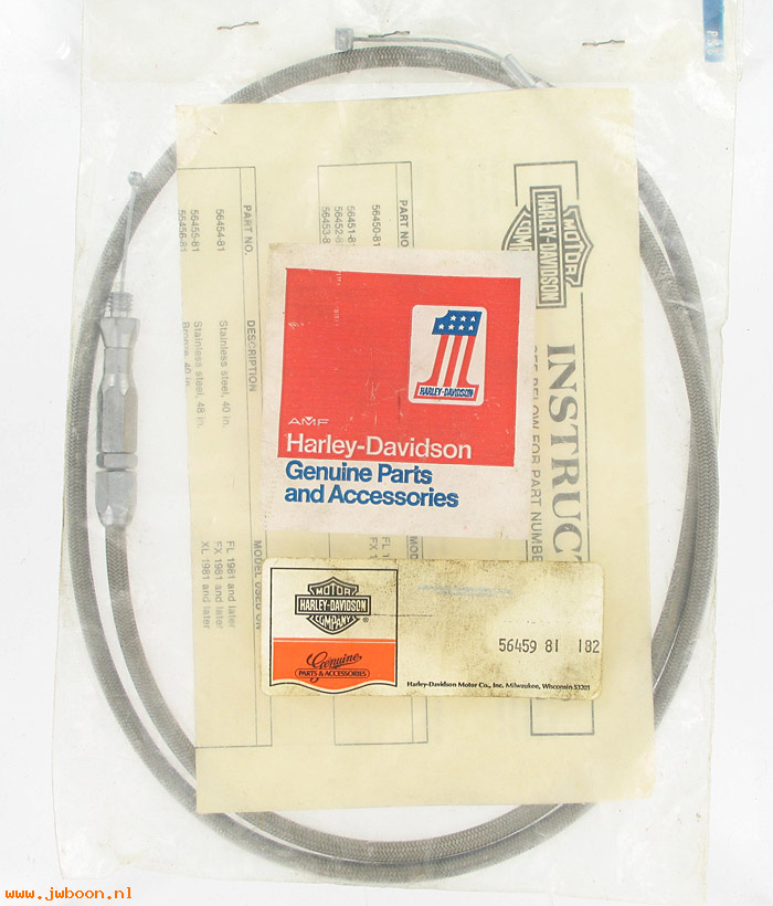   56459-81 (56459-81): Braided throttle cable,48" = 8" OS pullback bars, NOS-XL,FX,Touri