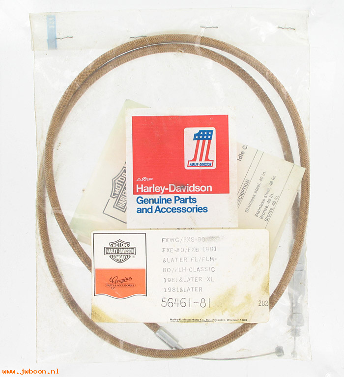   56461-81 (56461-81): Braided throttle cable, 48" = 8" OS,pullback bars, NOS-XL,FX,Tour