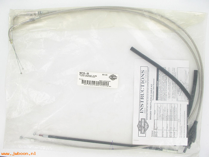   56719-03 (56719-03): Stainless steel throttle/idle cables - NOS - FLHR/I/CI '02-
