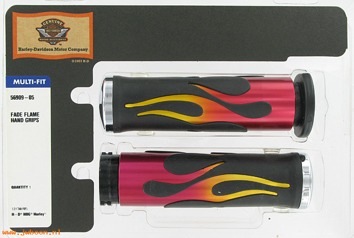   56909-05 (56909-05): Hand grips, Fade finish flame, NOS - FXD,XL,Softail,V-rod,Touring