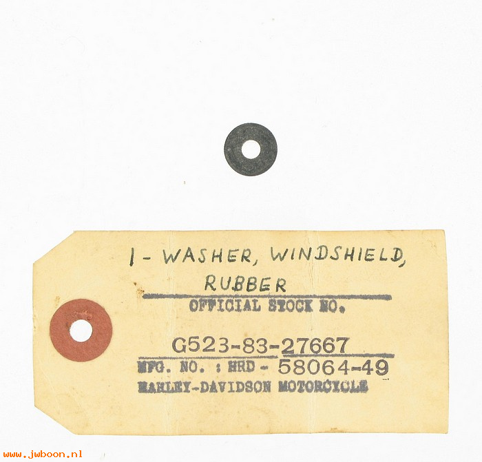   58064-49 (58064-49): Rubber washer, windshield brace screw-NOS-EL 40-49.750cc,GA
