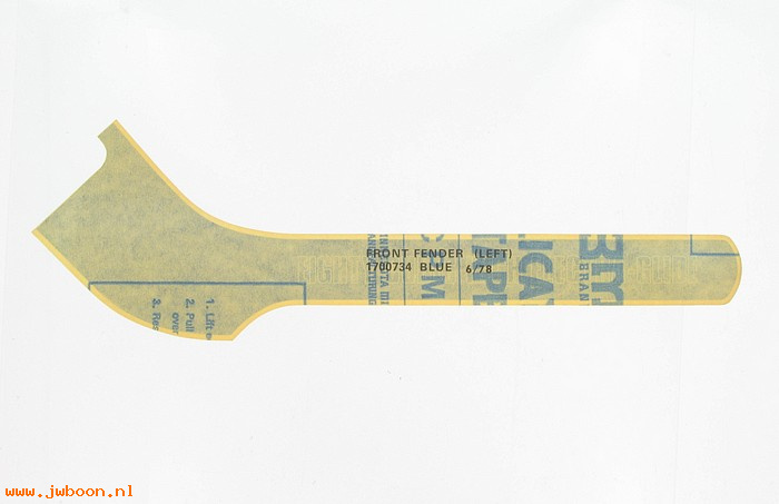   59156-79 (59156-79): Decal / Trim, front fender - left  "Eighty Cubic Inch E.G." - NOS