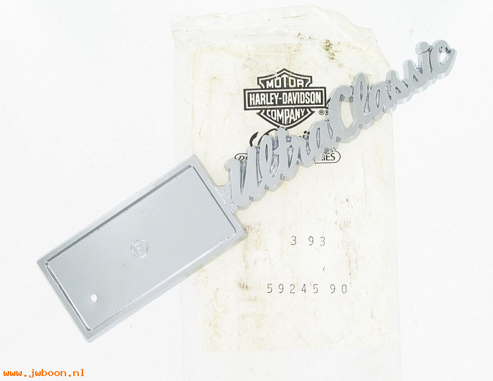   59245-90 (59245-90): Nameplate, saddlebag - right  "Ultra Classic" NOS - FLT '90-'92