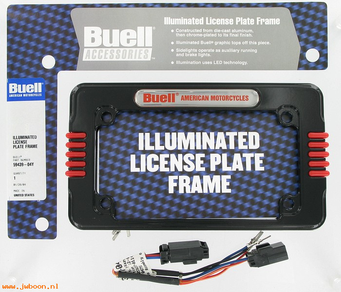   59439-04Y (59439-04Y): Illuminated license plate frame - NOS - Buell Blast. XB9R, XB12R