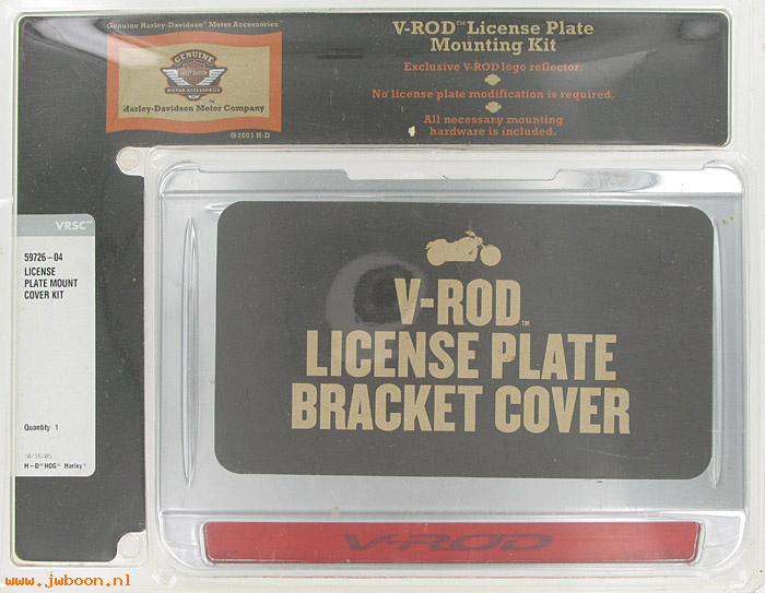   59726-04 (59726-04): License plate mount cover - NOS - V-rod, VRSC '04-