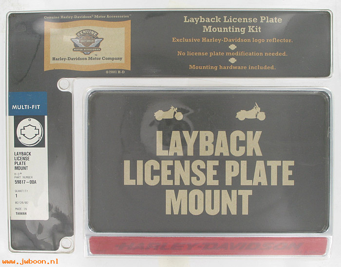   59817-00A (59817-00A): Layback license plate mounting kit - NOS - Sportster, XL