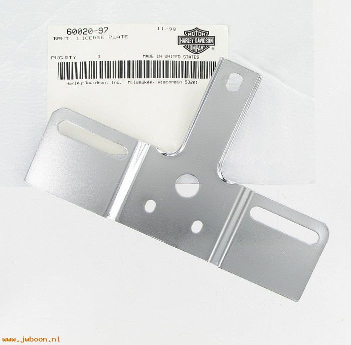   60020-97 (60020-97): License plate bracket - NOS - Softail '97-