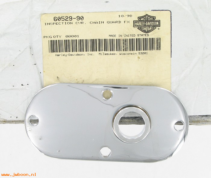   60529-90 (60529-90): Inspection cover, w.shifter hole - primary - NOS - FXD '91-'99