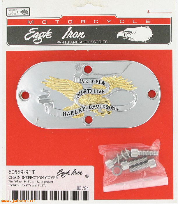  60569-91T (60569-91T): Chain inspection cover"Live to Ride"Eagle Iron-NOS-FL 65-84.FXWG