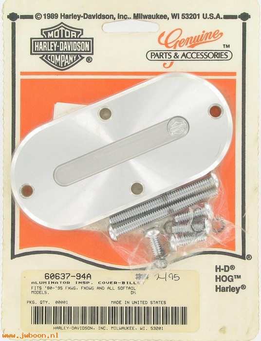   60637-94A (60637-94A): Aluminator inspection cover-billet-NOS-FXDWG, Softails '80-'95