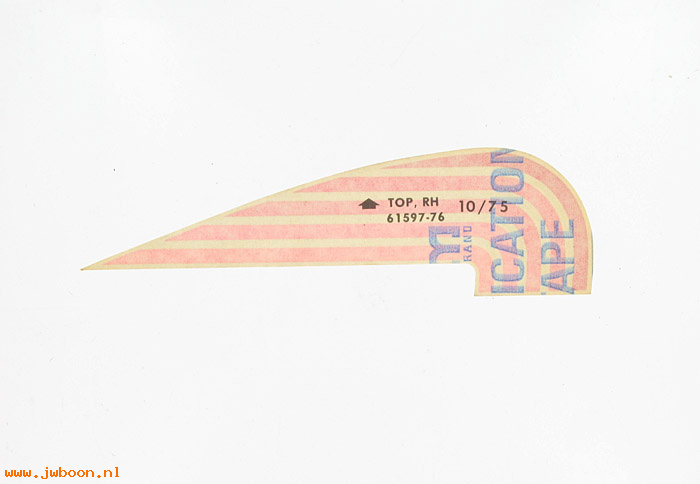   61597-76 (61597-76): Decal / tank trim - top, right - NOS - Sportster XL 1976, AMF H-D