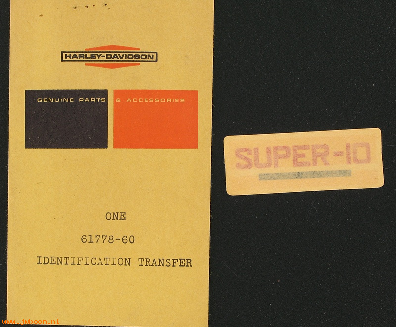   61778-60 (61778-60): Decal / Name transfer, top   "Super-10" - NOS - Super-10 '60-'61