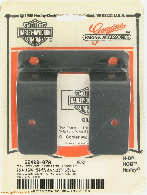   62408-87A (62408-87A): Oil cooler mounting bracket - NOS - FLST/C/F, FXST/C '86-