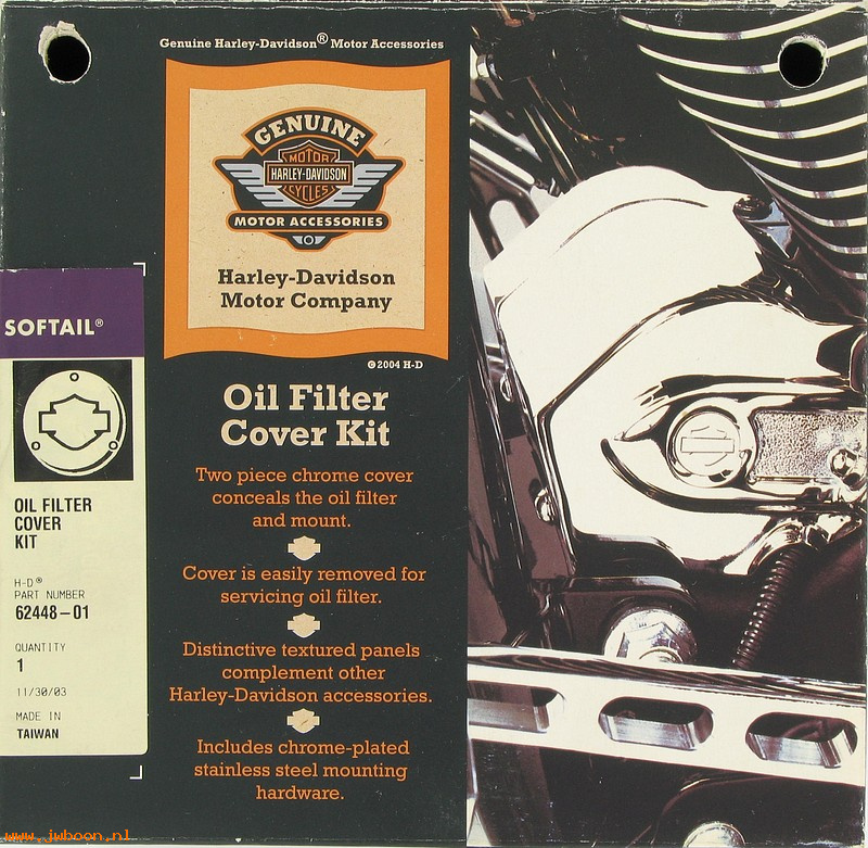   62448-01 (62448-01): Oil filter cover kit - NOS - FXSTB, FXSTD, FLSTF, FLSTS, FLSTC