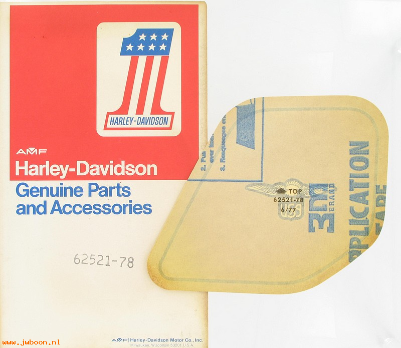   62521-78 (62521-78): Name transfer  "Made in USA" - NOS - Sportster Ironhead XL 1978