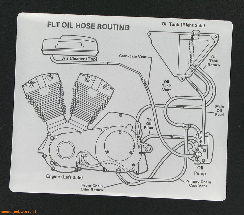   62557-81 (62557-81): Decal - oil hose routing - inside side cover - NOS - FLT L81-82