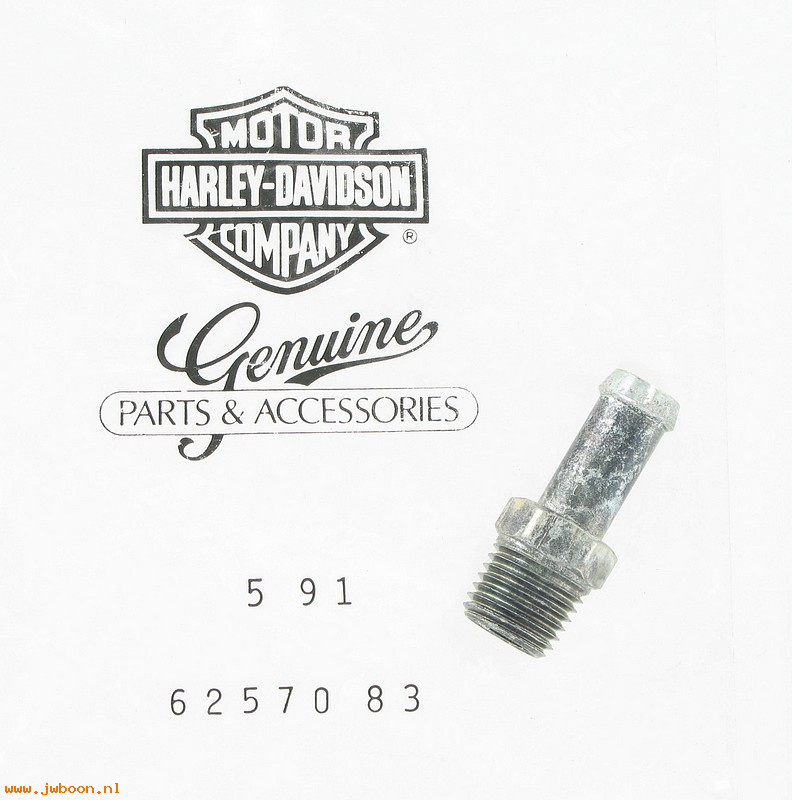   62570-83 (62570-83 / 25259-93A): Fitting,straight-gearcase to air filter hose/connector 1/4"NOS-XL