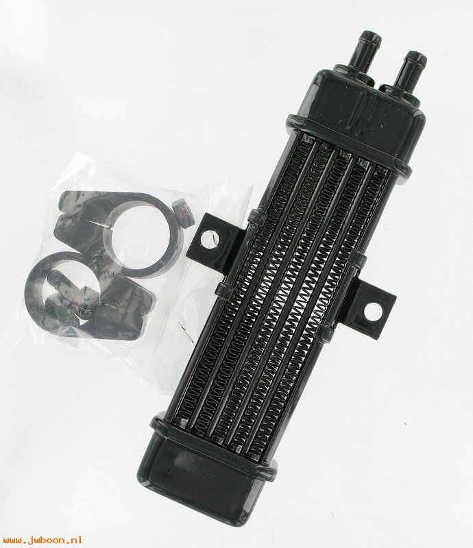   62914-00 (62914-00): Oil cooler - vertical mount, with clamps - NOS - Softails '00-