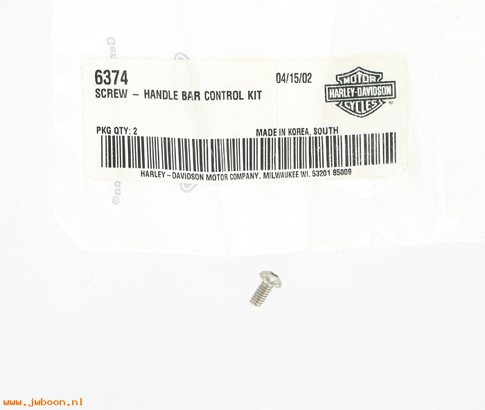       6374 (    6374): Screw - handlebar control kit - NOS